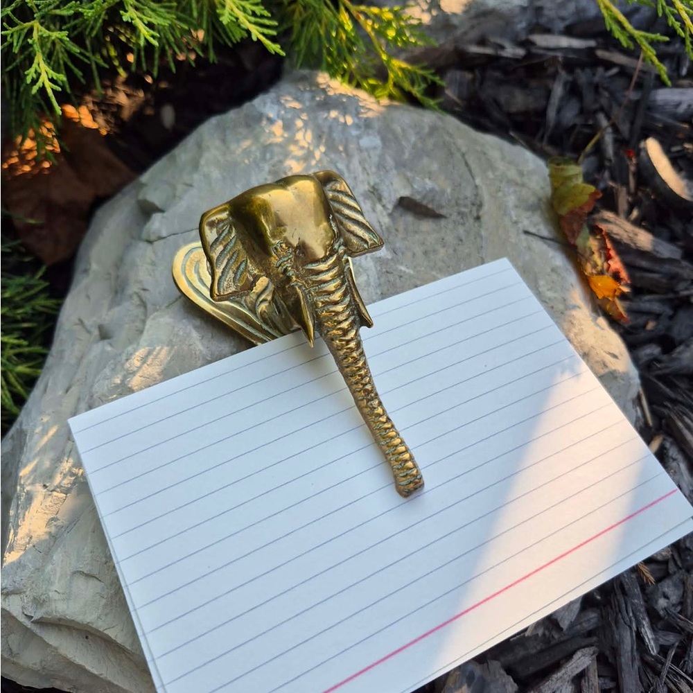 Vintage Brass Elephant Clip with Integrated Bottle Opener